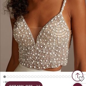 Embellished Spaghetti Strap Bridal Separate Top